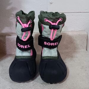Sorel Boots Girls Size 5 Toddler Pink Snow Commander Winter Insulated Waterproof
